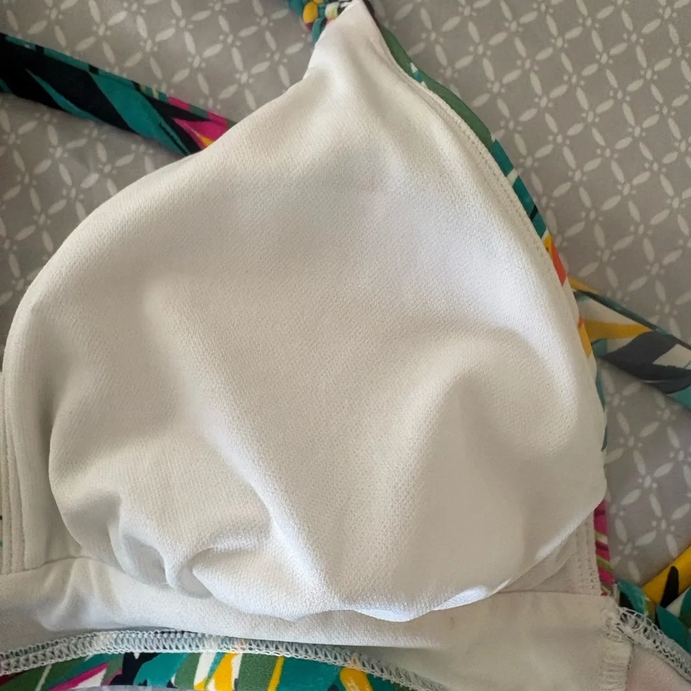 Small Shade & Shore Leaf Tropical Print Longline Bikini Top